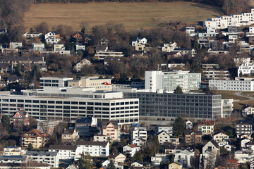 REGA helicopter landing in cantonal hospital