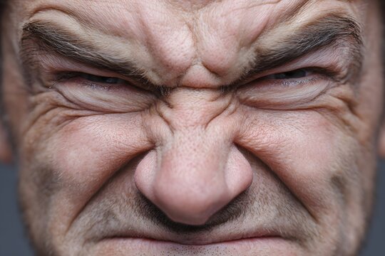 A close-up of someone making a gross face with scrunched nose and sneering lip.