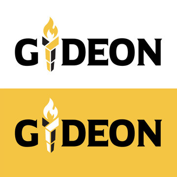 GIDEON Torch Logo Design Concept, Modern Flame Lettermark Branding with Bold Typography, Creative Fire Symbol Identity for Business, Startup, Sports Team, Apparel Brand, and Digital Marketing Use