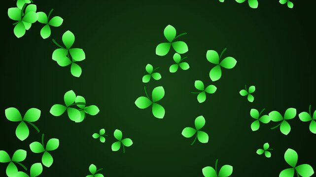 Floating gradient shamrocks loop animation