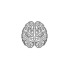 Obraz premium Abstract Brain Neural Network Logo Vector Design
