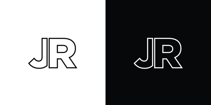 Letter J and R, JR logo design template. Minimal monogram initia