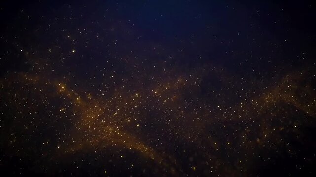 Animation gold sparkle particle on black background.	
