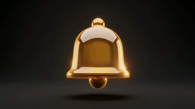 Notification Bell Alert Icon 4K Glossy App Reminder Animation for Mobile Interface