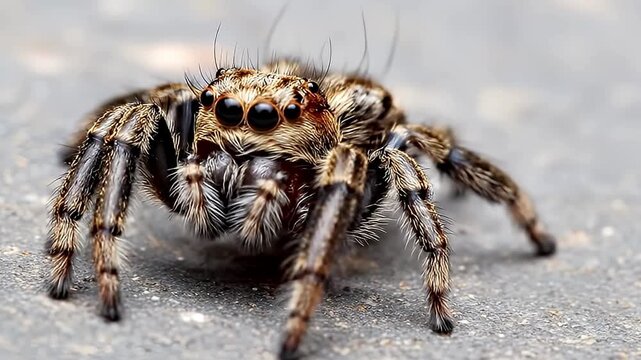 wolf spider on a web