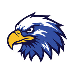 Fototapeta premium Stylized illustration of an eagle's head, featuring bold lines and vibrant colors. 