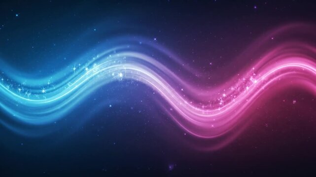 Vibrant Abstract Background with Dynamic Waveforms in Neon Blue and Pink Hues for Technology and Innovation Concepts