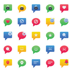 Gradient color icons set for Chat message