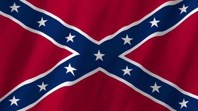 Confederate States National Flag Waving, Stars and Bars 1861 History 4K Animation