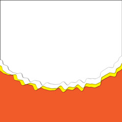 Obraz premium Abstract Orange and Yellow Wavy Paper Cutout Background Vector isolated on Transparent Background