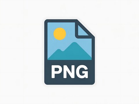 PNG File Format Icon &ndash; Digital Image Document Symbol on White Background