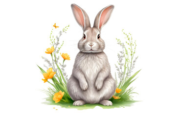 easter bunny with eggs