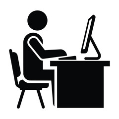 Fototapeta premium Person working at a desk with a computer workstation