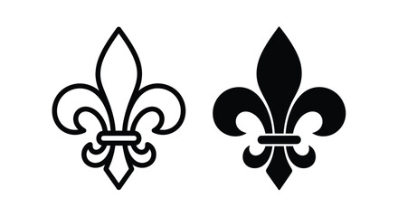 Two fleur de lis symbols presented in a striking black silhouette © MDALTUFHOSAIN