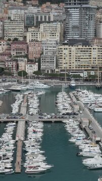 Boats docked at Port Hercule in Monaco during the winter season