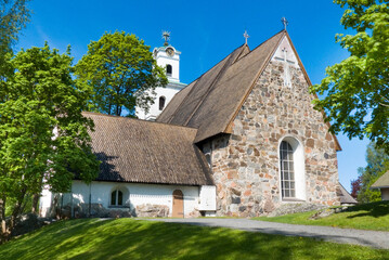Fototapeta premium Medieval fieldstone church in Rauma, Finland