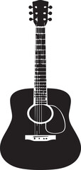 Fototapeta premium Acoustic Guitar Musical Instrument Silhouettes for Vector Icon Design