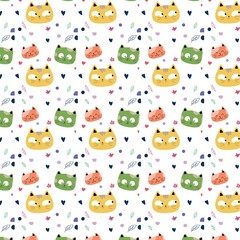 Obraz premium seamless pattern with funny animals