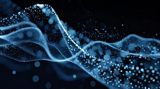Futuristic Artificial Intelligence Network Background with Dynamic Particle Motion