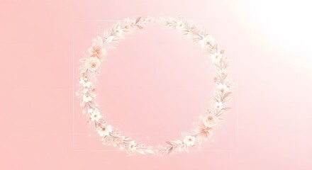 A delicate pearl necklace on a soft pink background