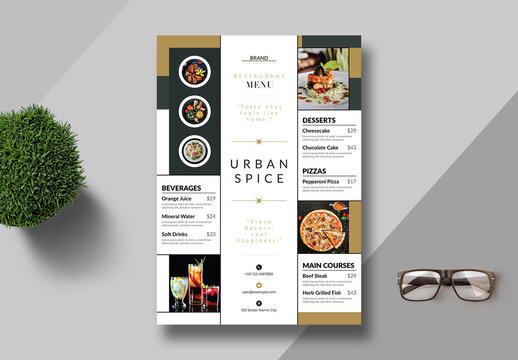 Minimal Food Menu Template Layout