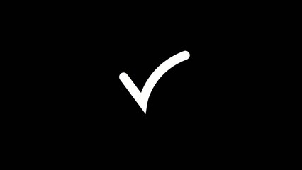 White checkmark on black background tick mark check mark © mst