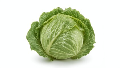 Obraz premium Isolated fresh green napa cabbage on a white backdrop