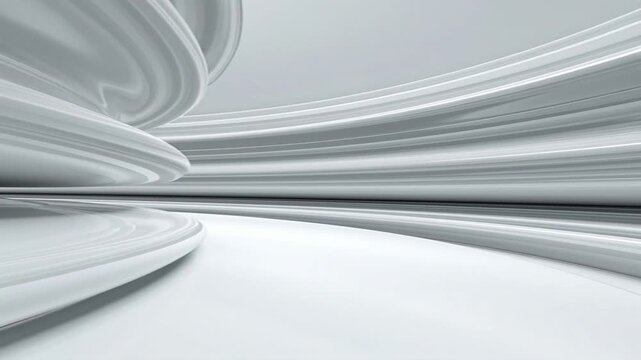 Curved White Abstract Background with Soft Shadows and Clean Lines