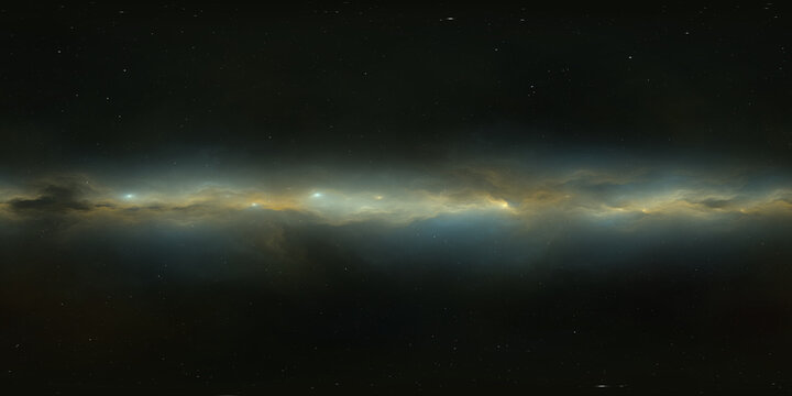 360 degree full sphere panoramic space background, galactic disc in the distant universe. It was not partly or fully created with generative AI