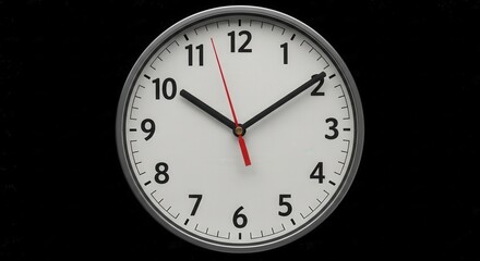 Close-up of Modern Analog Wall Clock Showing Time at 10:09 AM