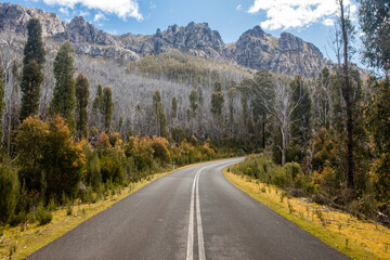 Winding Mountain Road in Tasmania, Australia