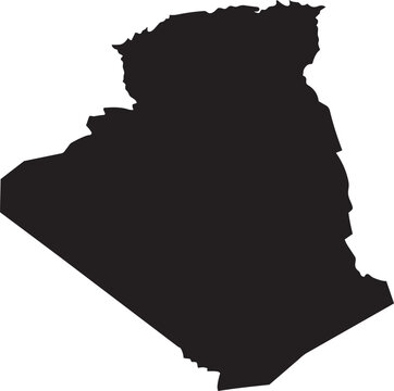 Black silhouette map of Algeria a simple vector graphic for travel guides national identity and geographic presentations isolated on white