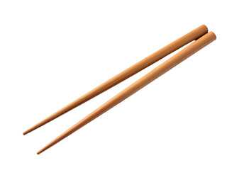 Two wooden or bamboo chopsticks resting side by side, ready for use in Asian cuisine