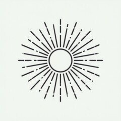 Obraz premium Minimalist sunburst icon isolated on white background vector illustration design