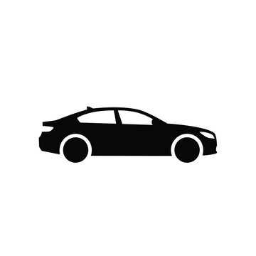 Illustration of a sleek modern car viewed from the side on a clean white background