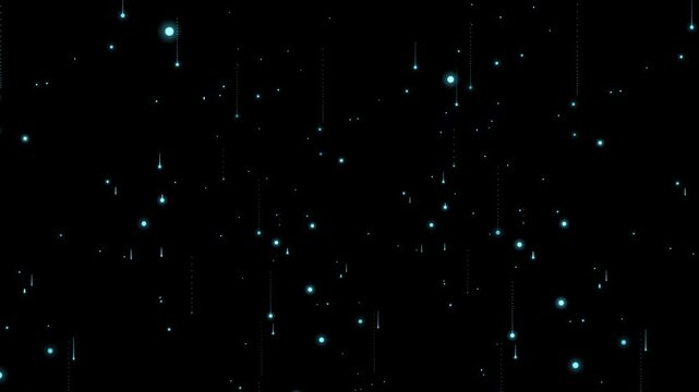 きらめく星の光の粒子の雨 Twinkling Star Light Particle Effects Falling Like Rain Blue
