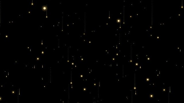 きらめく星の光の粒子の雨 Twinkling Star Light Particle Effects Falling Like Rain Yellow