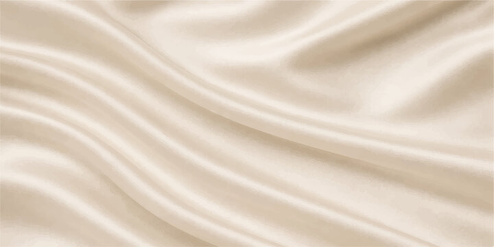 Elegant white silk and satin fabric background featuring smooth luxury textures and soft rippled waves of shiny material creates a sensual draped textile backdrop for fashion decoration