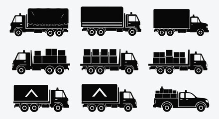 Cargo truck loading transport illustration © Pitiyage