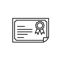 Certificate of Achievement Award Document with Ribbon and Seal for Recognition