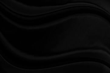 Fototapeta premium Black gray satin dark fabric texture luxurious shiny that is abstract silk cloth background with patterns soft waves blur beautiful.