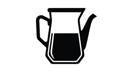 A striking black and white image of a coffee pot creatively designed with a bold silhouette high quality professional detailed modern