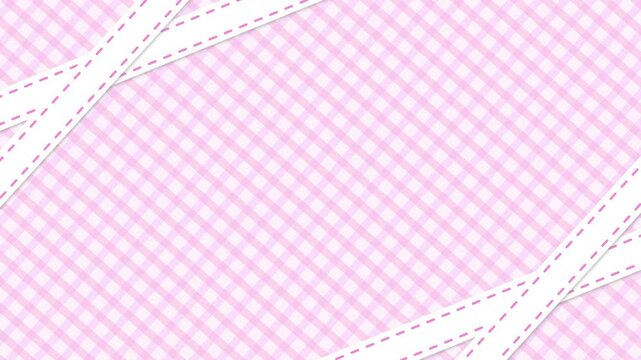 Cute checkered simple background and ribbon frame