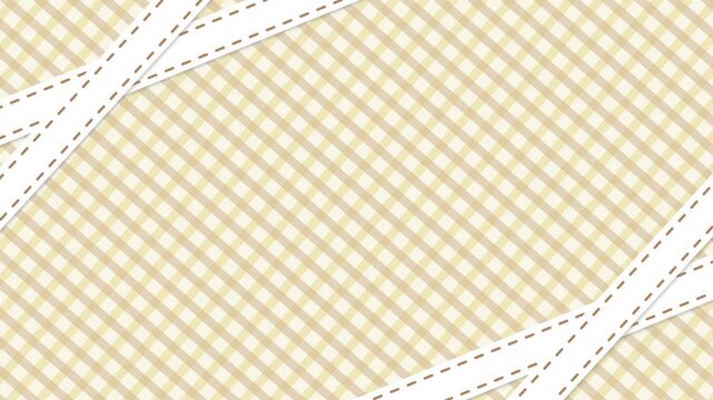 Cute checkered simple background and ribbon frame