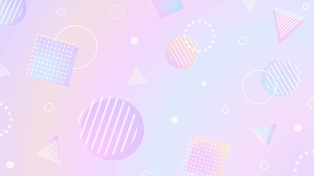 Cute background with pastel color geometric patterns and gradients