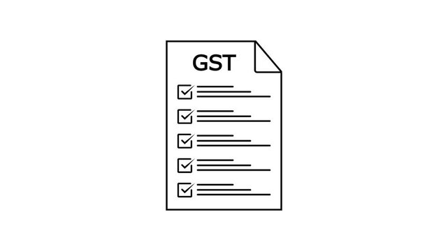 gst and financial information concept. checklist on white background finance money. 4K animation 