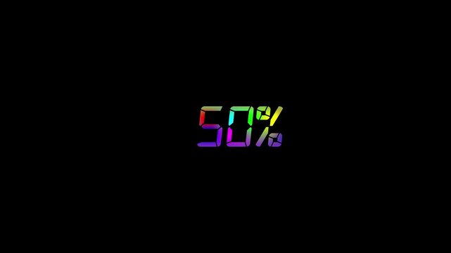 Loading 0&ndash;100 Percent Progress Animation on Dark Background for App UI, Web Interface, Futuristic Status Indicator Design
