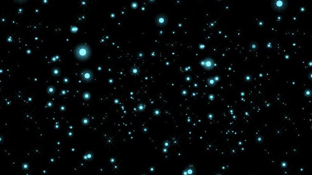 ぴかぴか輝く星の光の粒子 Twinkling, Shining Star Light Particle Blue