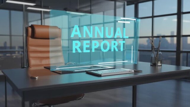 Hologram of "annual report".