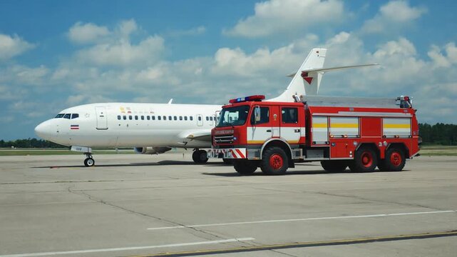Fire truck at the airport.